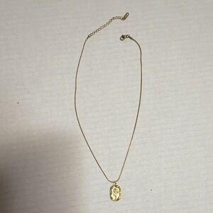 Gold‎ Tone Snake Chain Oval Floral Charm Pendant Necklace Adjustable Lobster